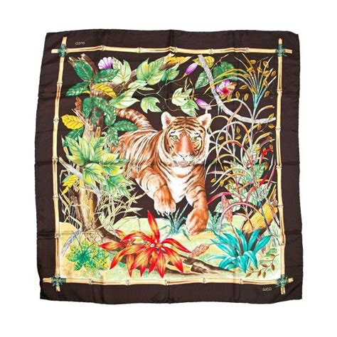 vintage gucci tiger scarf|vintage gucci scarves for sale.